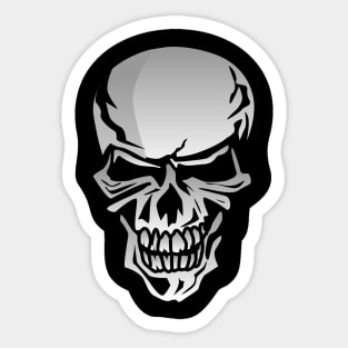 Chrome Skull Illustration Sticker